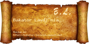 Bakator Lavínia névjegykártya